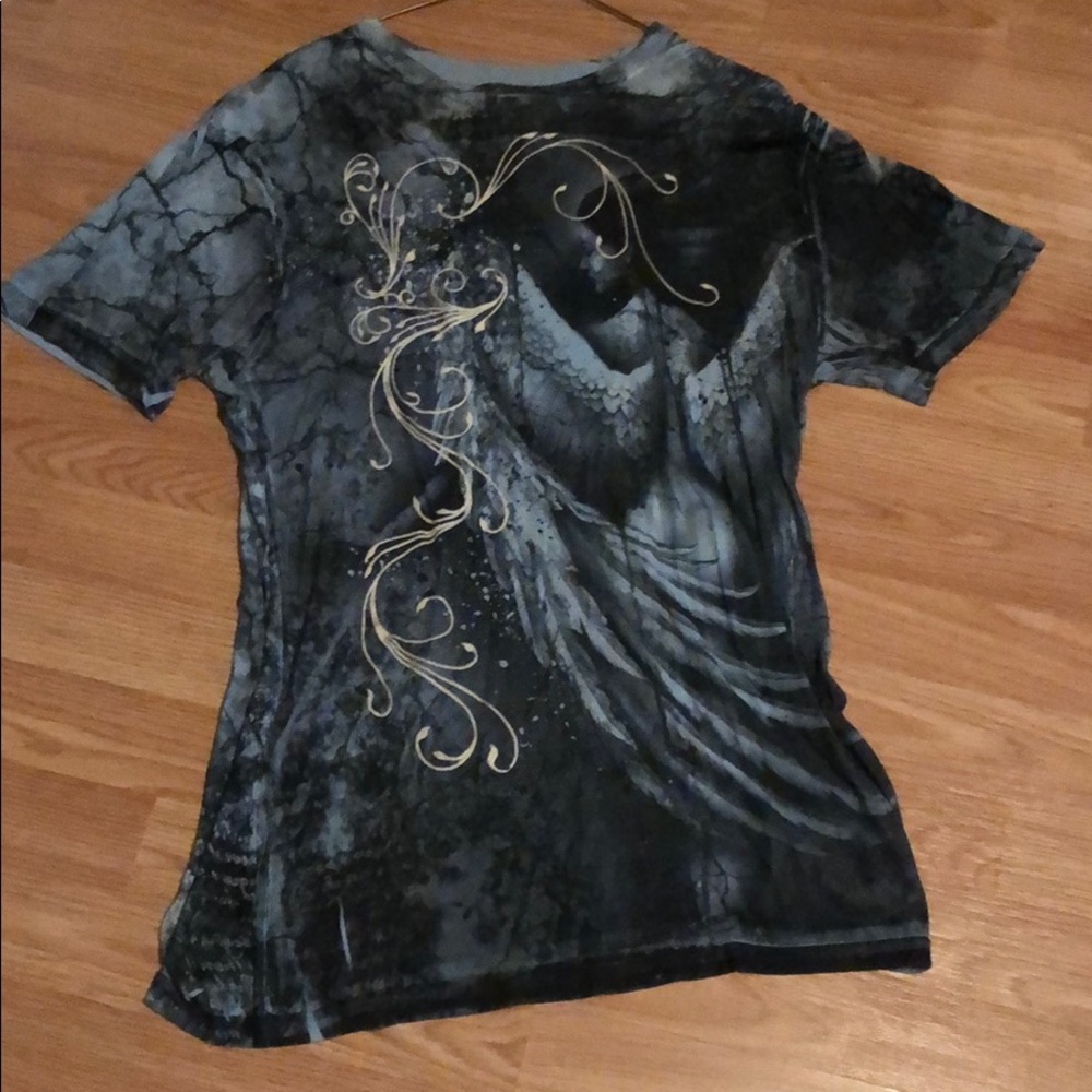 Affliction bamboo fabric t shirt dark blue